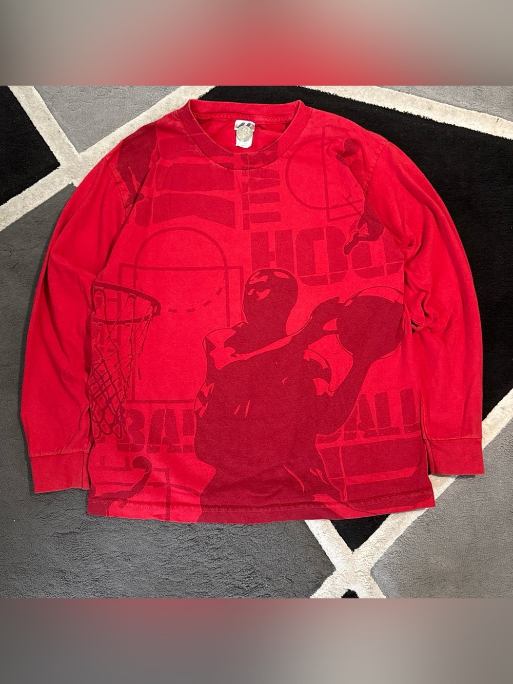 Prospirit Red Men's Basketball Graphic Sweater